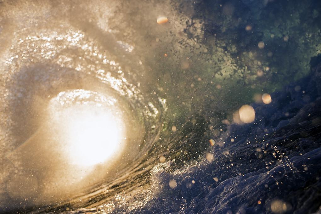Sunlit wave at first light